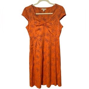 Toad & Co Tabitha Ruched line art organic cotton blend dress Size S